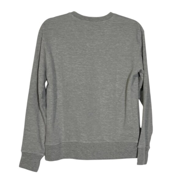 LIFE IS GOOD Crewneck Sweatshirt Gray Flowers Size Small Floral Loungewear Cozy - Picture 2 of 7